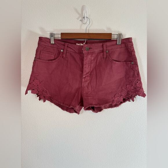 Mossimo Women's 12 Colorful Mauve High Rise Denim Cut Off Shorts Baddie Rocker - Picture 2 of 10